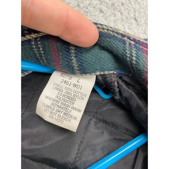 VINTAGE Five Brothers Shirt Men Large Jacket Plaid USA Snap Quilt Lined Flannel - Picture 9 of 11